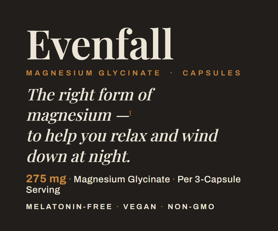 Evenfall Magnesium Glycinate label
